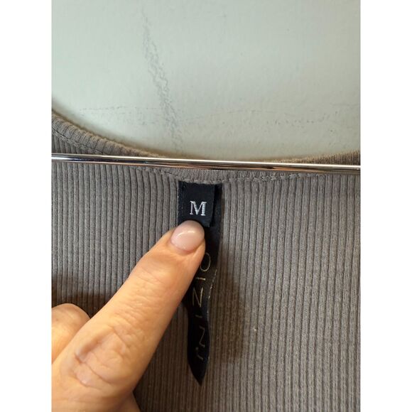 Inzio Midi Dress Gray Short Sleeve Scoop Neck Women’s Size Medium Casual Italian - Picture 2 of 5